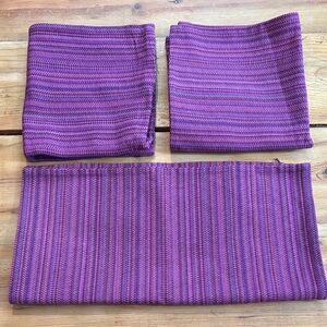 Crate&Barrel Set/3 Square 20” x 20” Purple Pattern Maddox Throw Pillow Cover